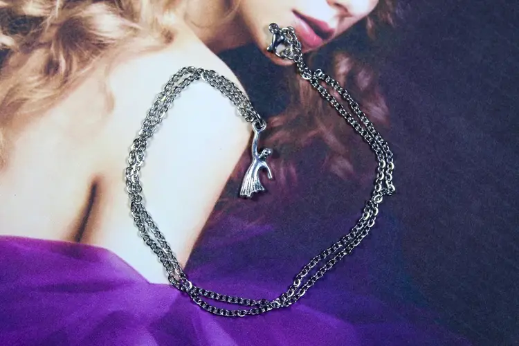 HAUNTED Speak Now Ghost Silver Charm Necklace
