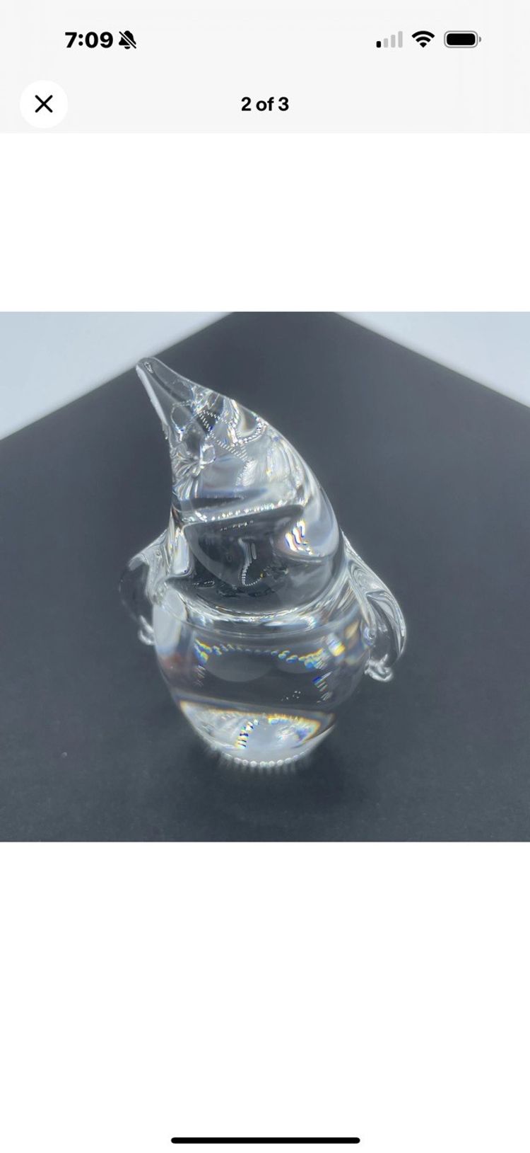 Steuben Glass Penguin Hand Cooler Signed