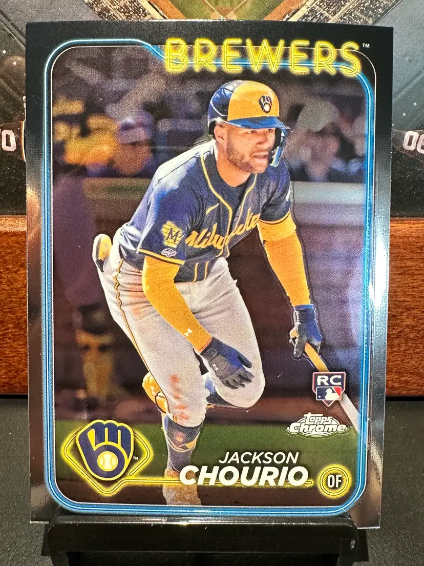 Jackson Chourio Rookie 2024 Topps Chrome 161 Milwaukee Brewers