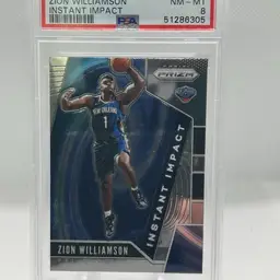 4. Zion Williamson 2019 Panini Impact Prizm Rookie PSA 8