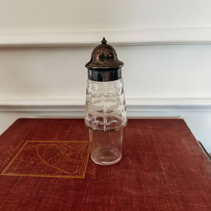 Glass Jar from Canister set with Silver Plate Top