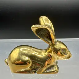 Vtg Brass Bunny Rabbit With Long Ears