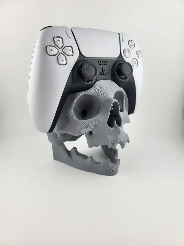 3D Printed PS5 Controller & Headset Stand – Skull Display Holder – Desk or Wall Mount