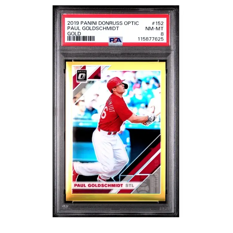 Paul Goldschmidt Pop 1 PSA 8 2019 Panini Donruss Optic Gold Prizm 03/10 #152 St. Louis Cardinals