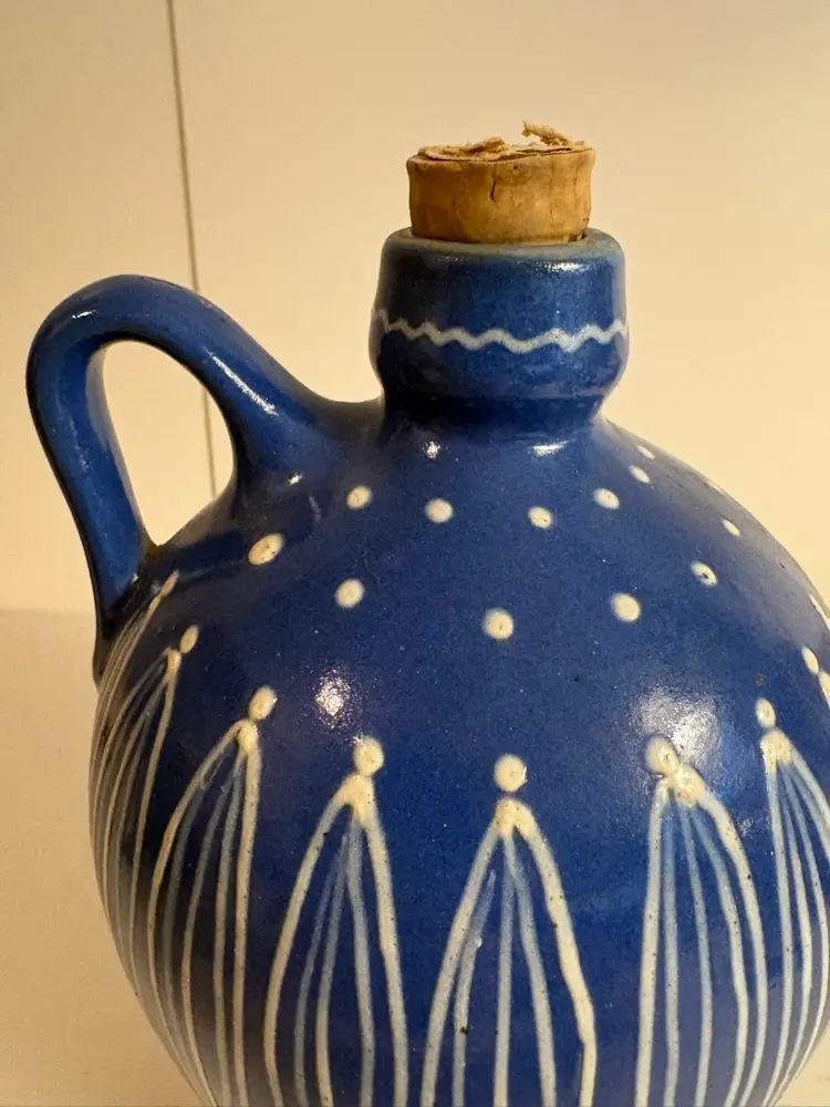 Vintage vase country stoneware hand-painted country style