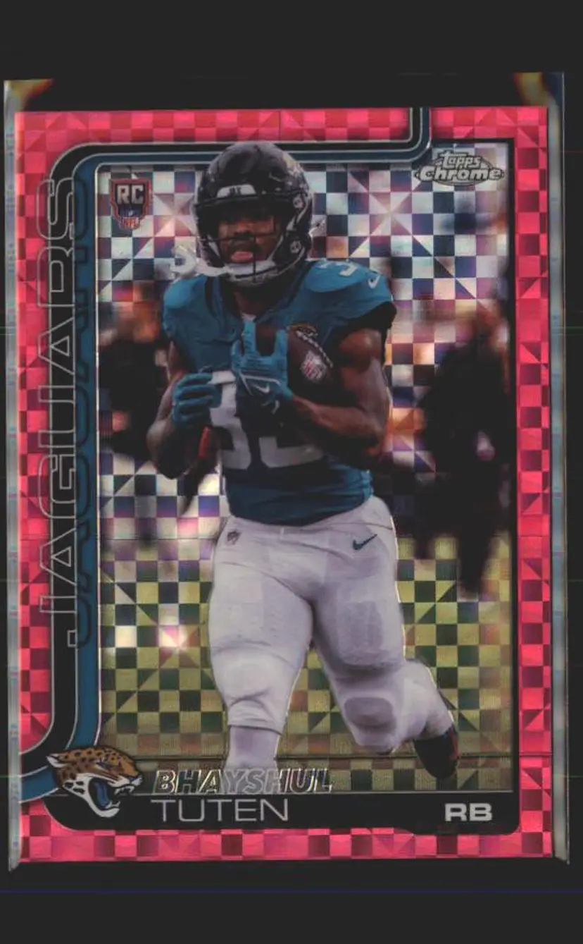 Bhayshul Tuten 2025 Topps Chrome #389 Hot Pink X-Fractor - (140) - Jacksonville Jaguars