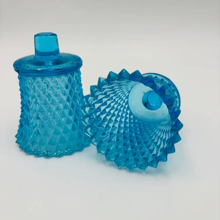 Homco Home Interiors Bluen Diamond Point Peg Votive Candle Holder Lot of 2