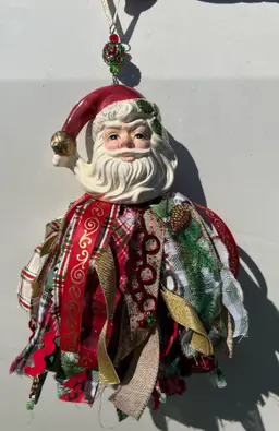 #01 Vintage Santa Shaker Tassel ~ 12 Inches Tall