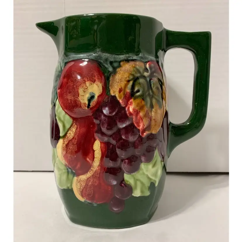 Vintage Bern Czechoslovakia Pottery Fruit Pitcher - 1.5 Liter
