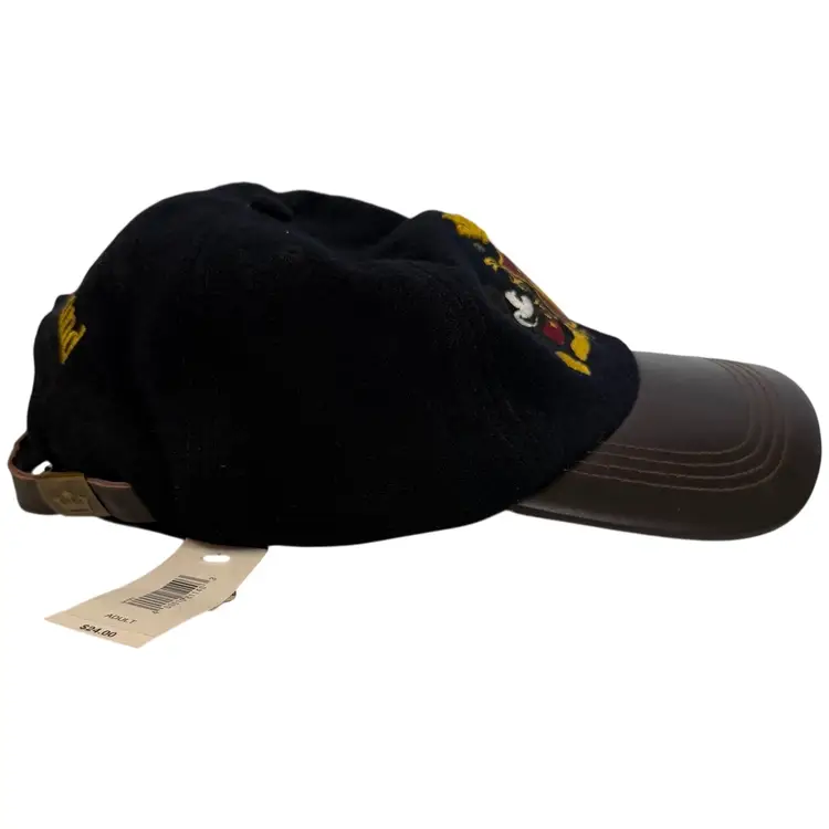 Disneyland Resort Mickey Mouse Castle Leather Brim Adjustable Wool Hat - NWT