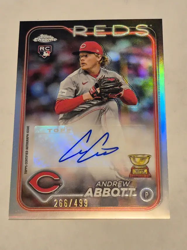 Andrew Abbott (RC) 2024 Topps Chrome Update Refractor Auto /499 #AC-AA Reds