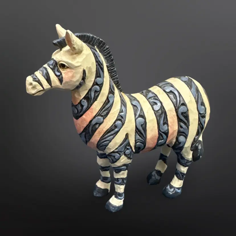 Jim Shore Heartwood Creek Collection Zebra Figurine 4" Blue And White