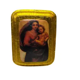 Madonna And Child Decoupaged Gold Leafed Wall Hanging
