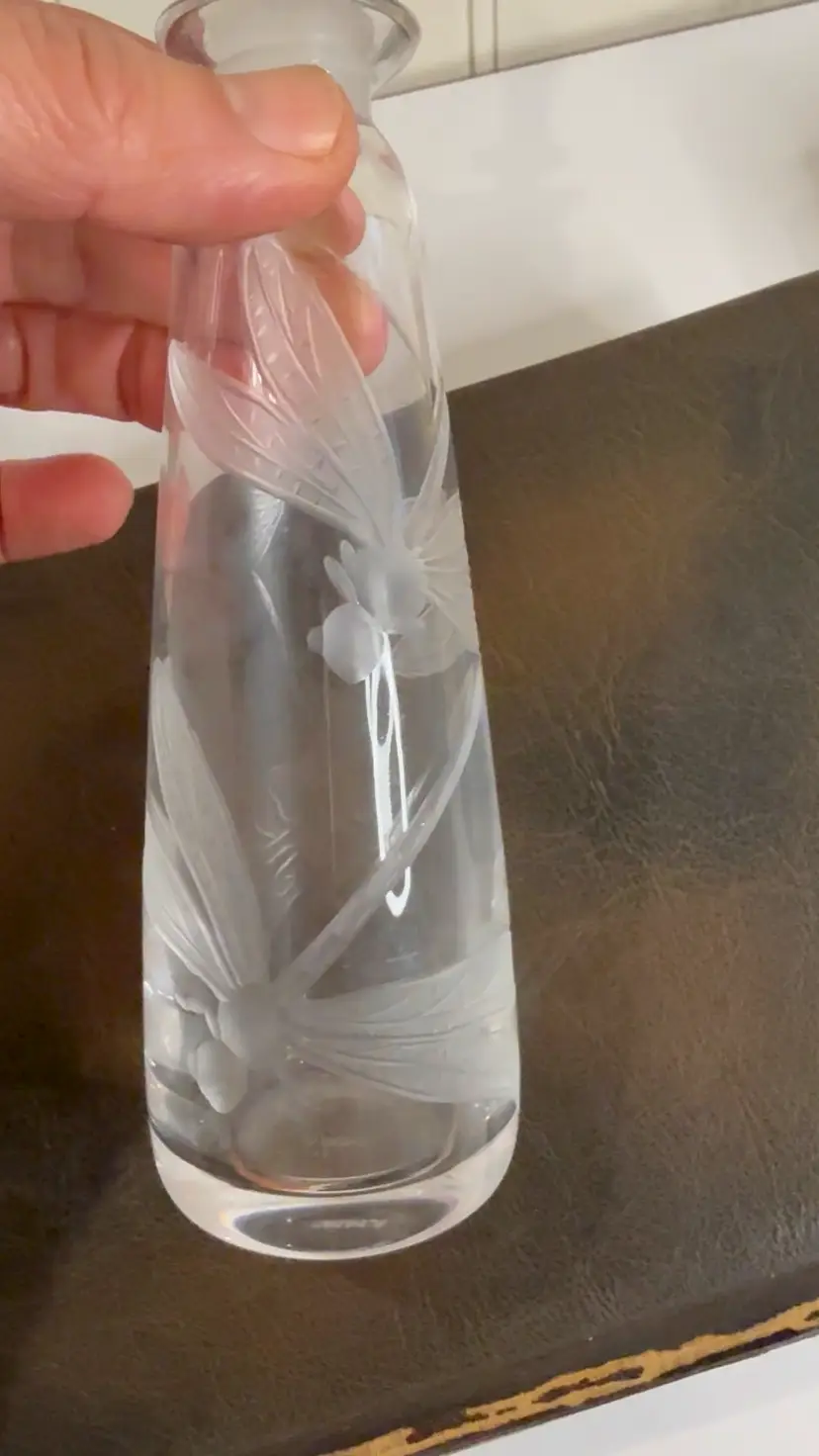 MMA Dragonfly Clear Glass Perfume Bottle With Stopper