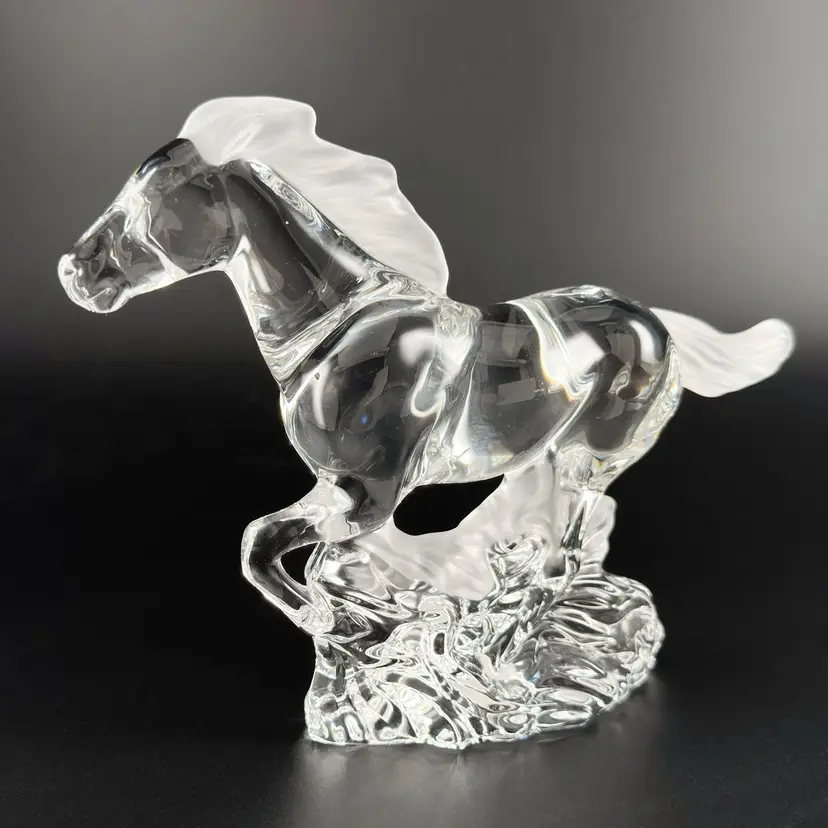 Lenox Lead Crystal Sculpture, "Racing the Wind" Galloping Horse Figurine, Vintage Made in Germany