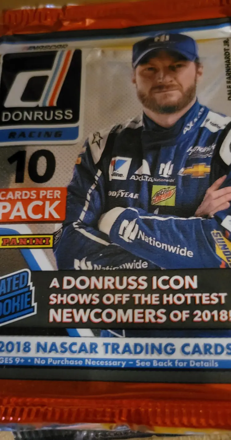 Three Un Opened Packs Donruss Racing Cards