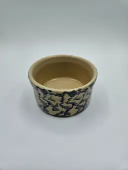 Roseville Small Blue Spongeware 3.75" Ramekin, USA, Pottery