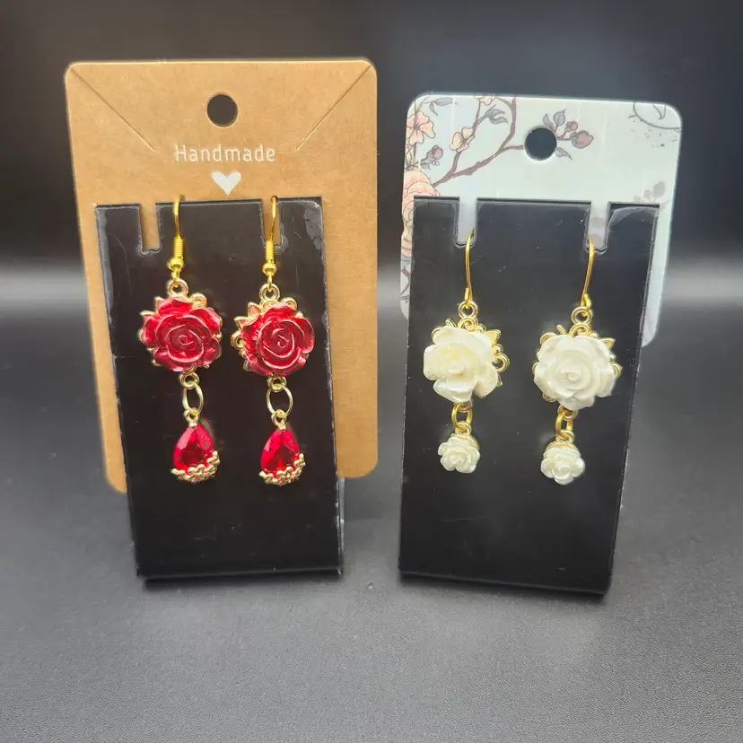 Rose Elegance Handmade Earrings Set