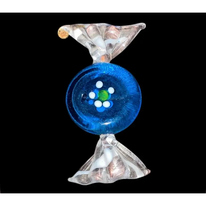 #09- Vintage 1980's /90's  Unknown Artist Art Glass Candy  As Pictured