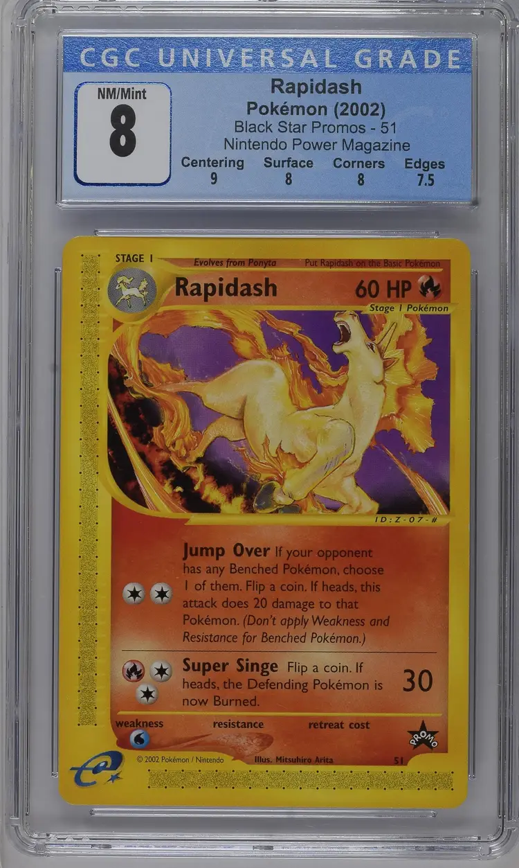 Rapidash Black Star Promos - WotC Nintendo Power Magazine 51 CGC 8 Pokemon 2002 English