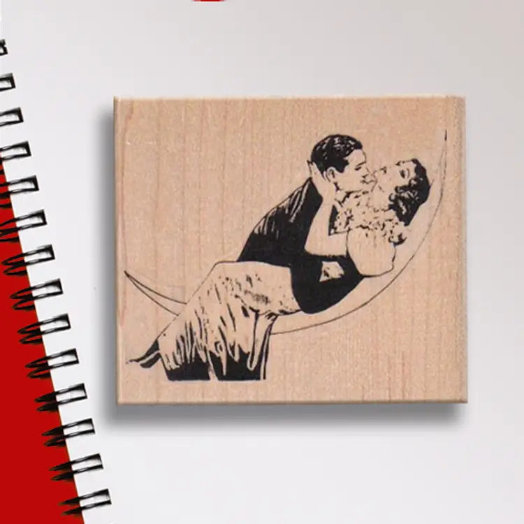 Moon Lovers Rubber Stamp - Victorian Style Couple