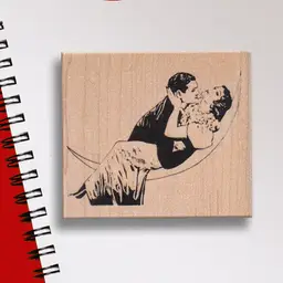 Moon Lovers Rubber Stamp - Victorian Style Couple