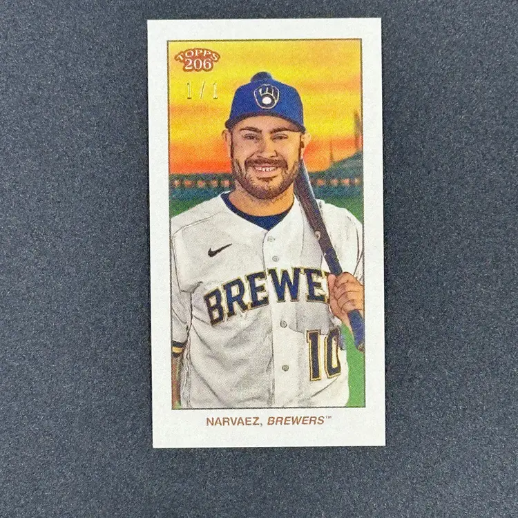 2021 Topps 206 Omar Narvaez Ty Cobb King of the World 1/1 Brewers Free Ship