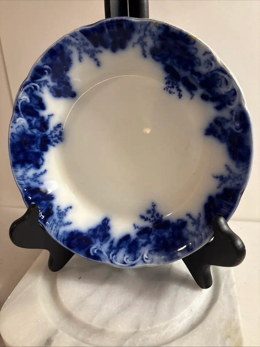 Three Antique Johnson Bros. Flow Blue Peach Royal semi-porcelain Bowls