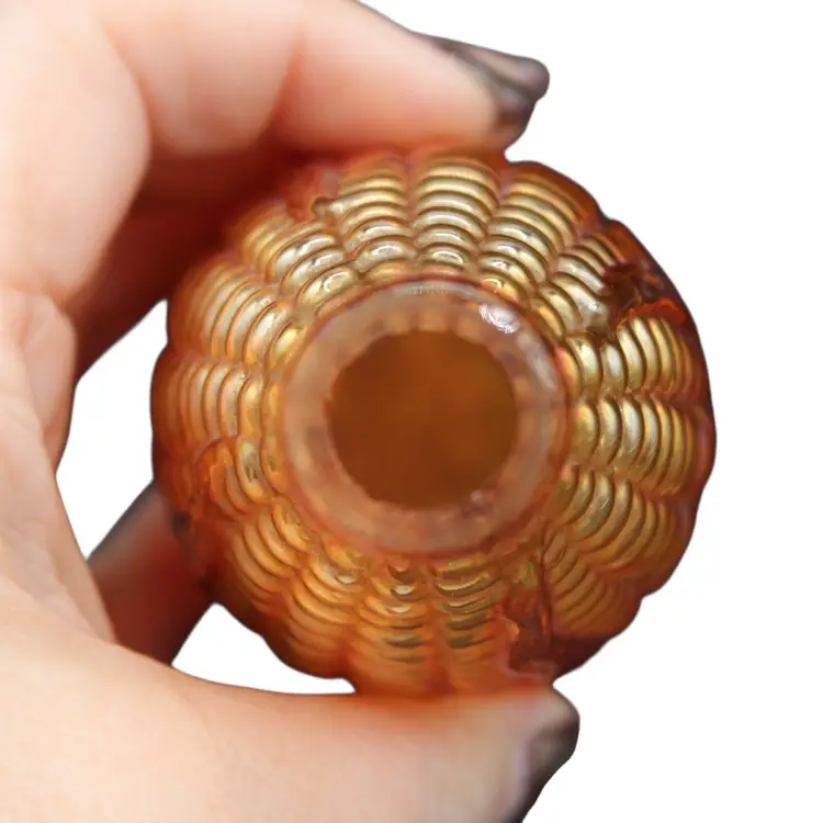 Imperial Carnival Glass Marigold Corn Cob Bud Vase – Iridescent Vintage Art Glass
