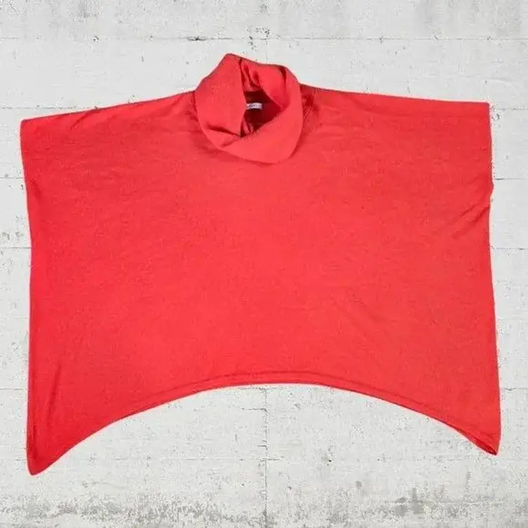 N Peal Coral 100% Cashmere Cowl Neck Poncho Womens Luxury Sweater One Size