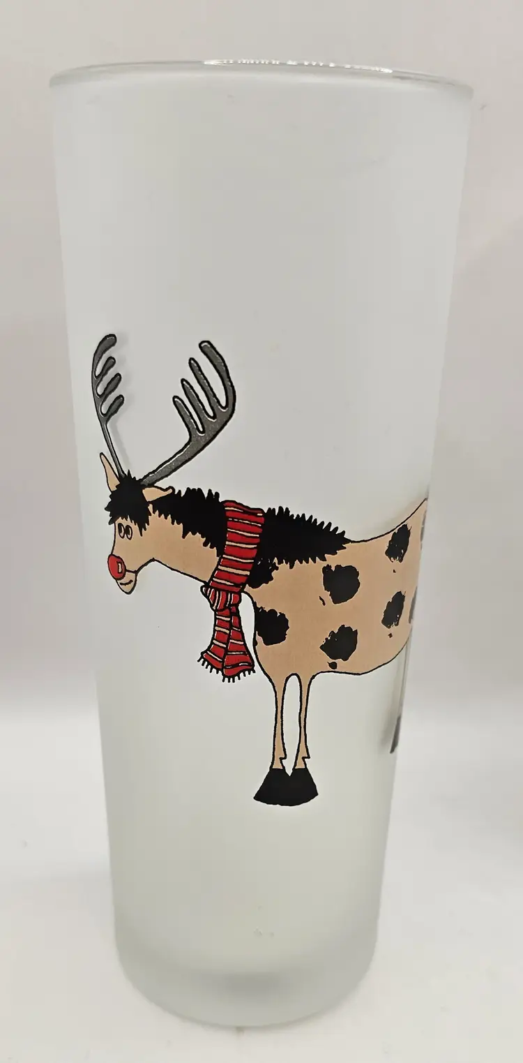 Set of 2 Dartington Design Christmas Animal Glasses