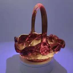 Vintage Indiana Glass Amberina Basket - Monticello Pattern *GLOWS*