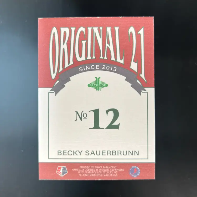 Becky Sauerbrunn 2022 Parkside Paramount NWSL Original 21 Soccer Card