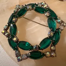 Vintage Rhinestone Holiday Brooch