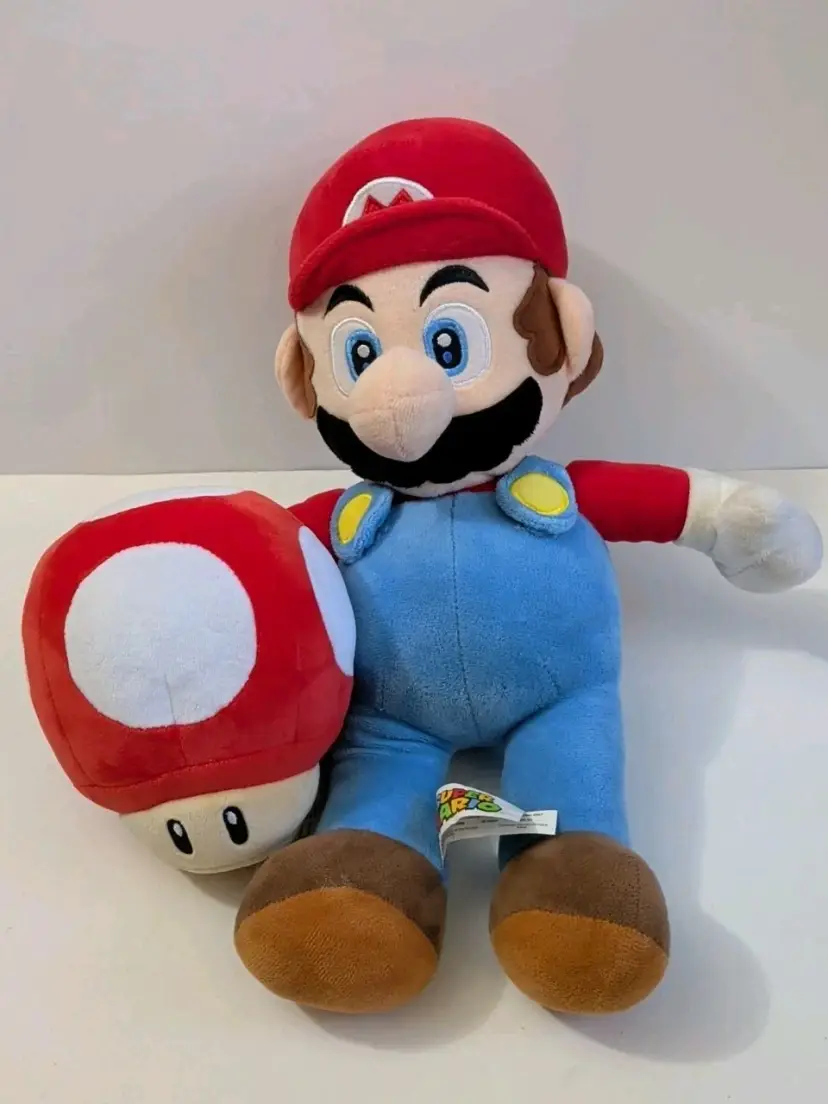 Nintendo SFX Plush - Red Power Up Mushroom 2022 & Super Mario Plush 2021