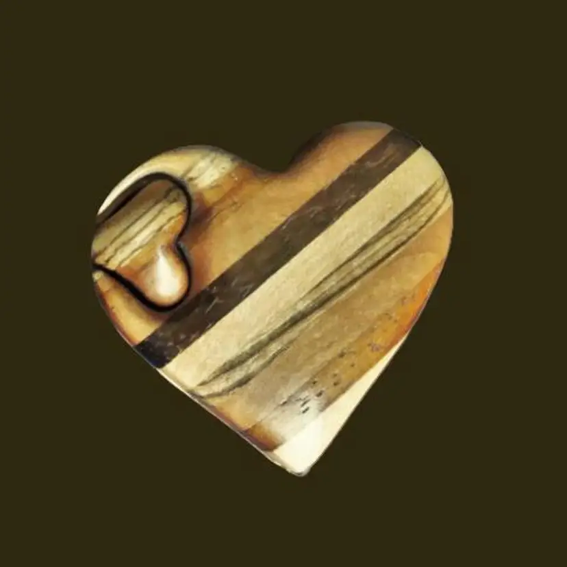 RICHARD ROTHBARD Striped Wood Puzzle Heart Box Artisan Craftsman Made