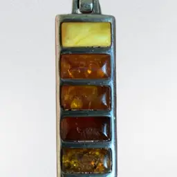 925 Balatic Amber Pendant With 5 Different Colors Of Amber