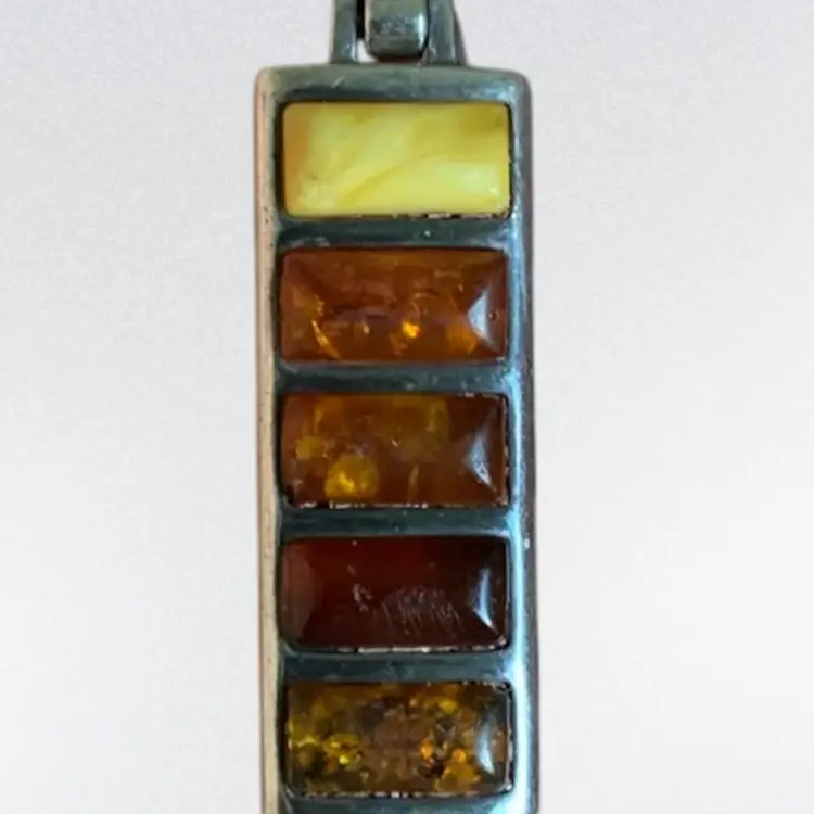 925 Balatic Amber Pendant With 5 Different Colors Of Amber