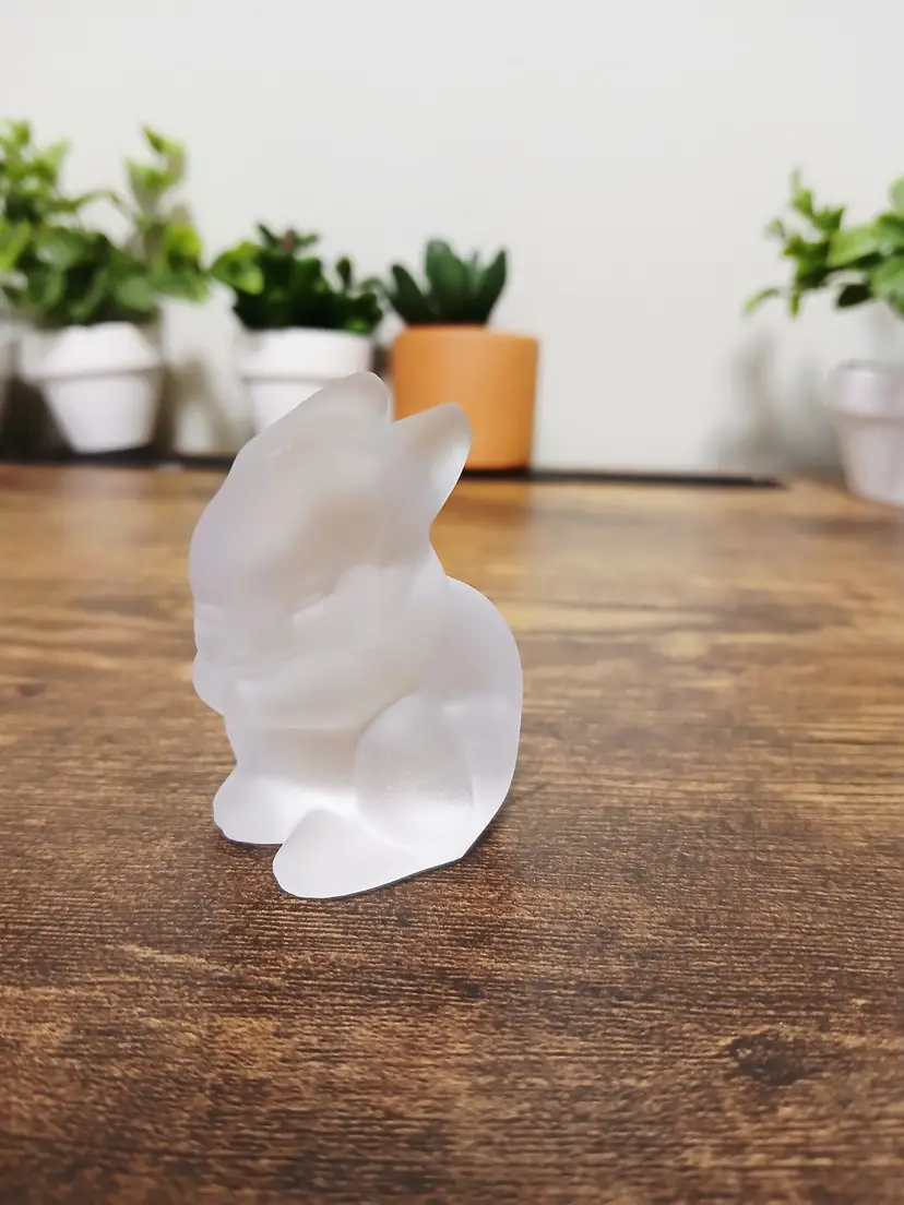 Frosted Glass Bunny Figurine Korea