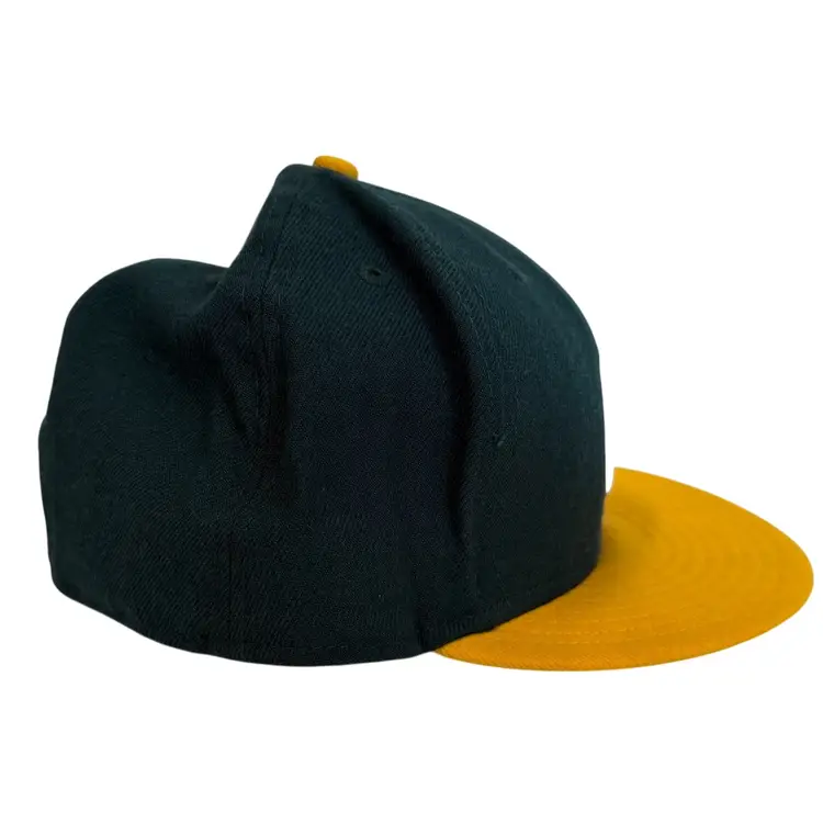 Electric NE MLE Fitted Flat Brim Green Embroidered Hat by New Era - 7 5/8