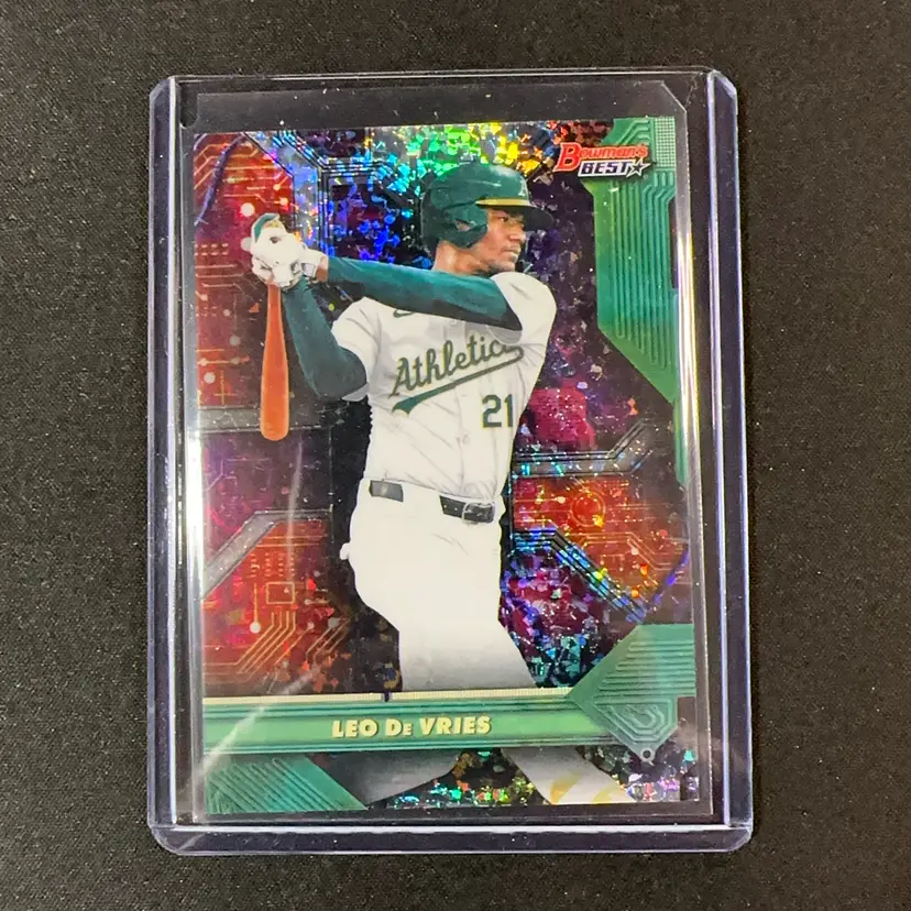 Leo De Vries 2025 Bowman’s Best Circuitry Mini Diamond Refractor Athletics