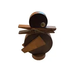 Vintage MCM Handmade Wooden Clothespin Duckling Paper, Receipt, Photo Holder 4.75”