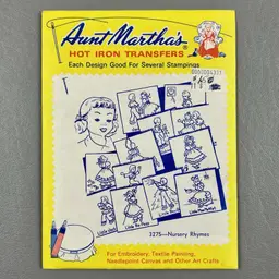 Vintage Aunt Martha's Hot Iron Transfers #3275 Nursery Rhymes Crafting Uncut