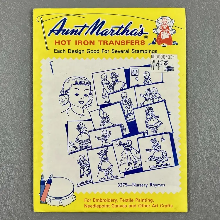 Vintage Aunt Martha's Hot Iron Transfers #3275 Nursery Rhymes Crafting Uncut
