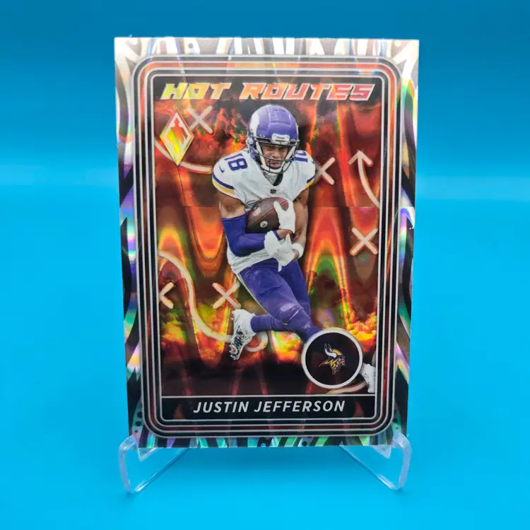 Justin Jefferson 2023 Panini Phoenix Hot Routes Insert Card Minnesota Vikings