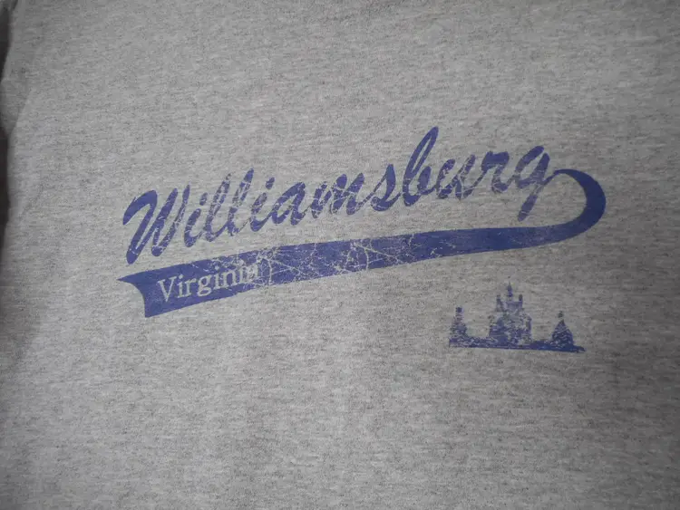 Williamsburg VA Graphic T-Shirt Cotton blend Sz L Gildan Heavy Cotton