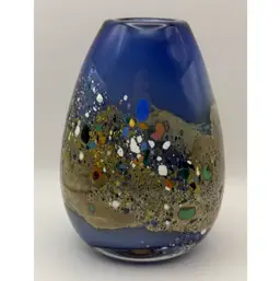 Beautiful Hand blown Glass Vase~signed