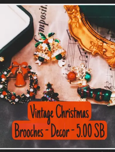 Vintage Christmas- 5.00 SB Brooches Decor And More