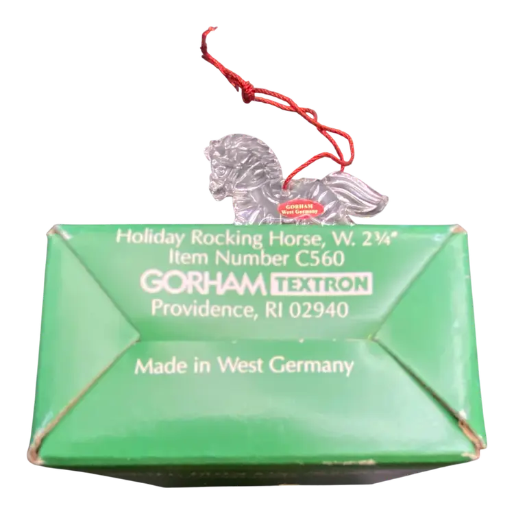 Vintage Gorham Lead Crystal Holiday Rocking Horse Christmas Ornament - 1988