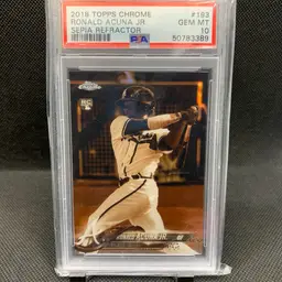 Ronald Acuna Jr 2018 Topps chrome Sepia RC PSA 10
